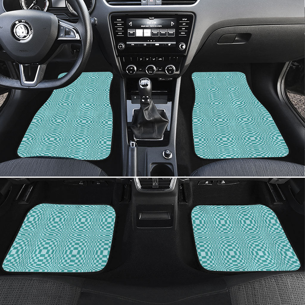 Cyan Filipino Binakol Motifs Car Mats Mabuhay Philippines Festival Kusikus Pattern