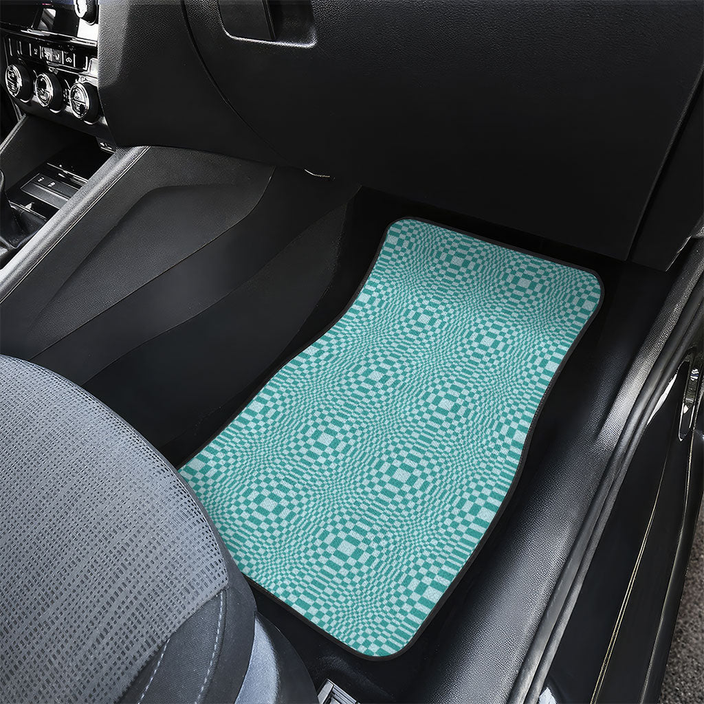 Cyan Filipino Binakol Motifs Car Mats Mabuhay Philippines Festival Kusikus Pattern