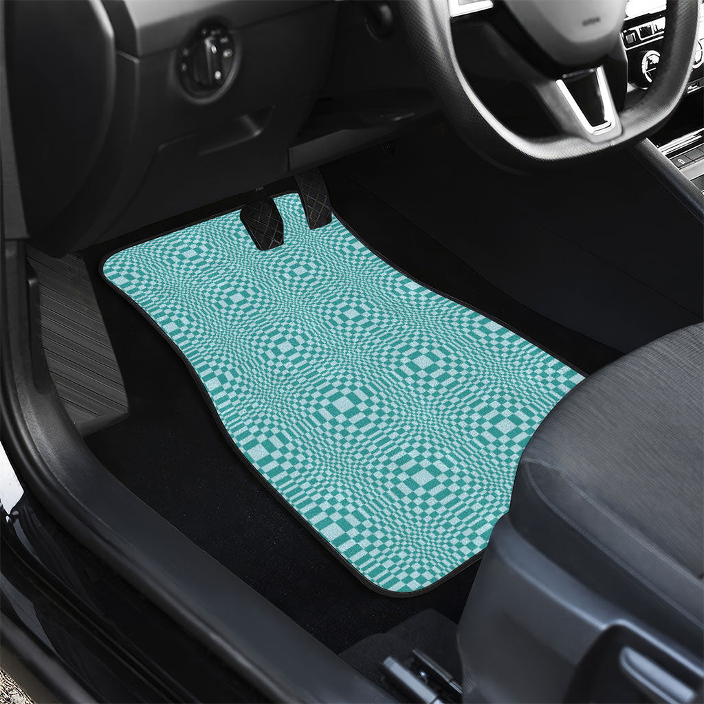 Cyan Filipino Binakol Motifs Car Mats Mabuhay Philippines Festival Kusikus Pattern