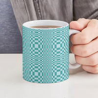 Cyan Filipino Binakol Motifs Ceramic Mug Mabuhay Philippines Festival Kusikus Pattern