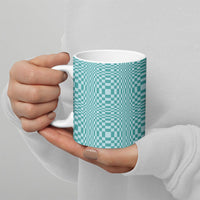 Cyan Filipino Binakol Motifs Ceramic Mug Mabuhay Philippines Festival Kusikus Pattern