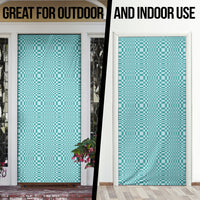 Cyan Filipino Binakol Motifs Door Cover Mabuhay Philippines Festival Kusikus Pattern