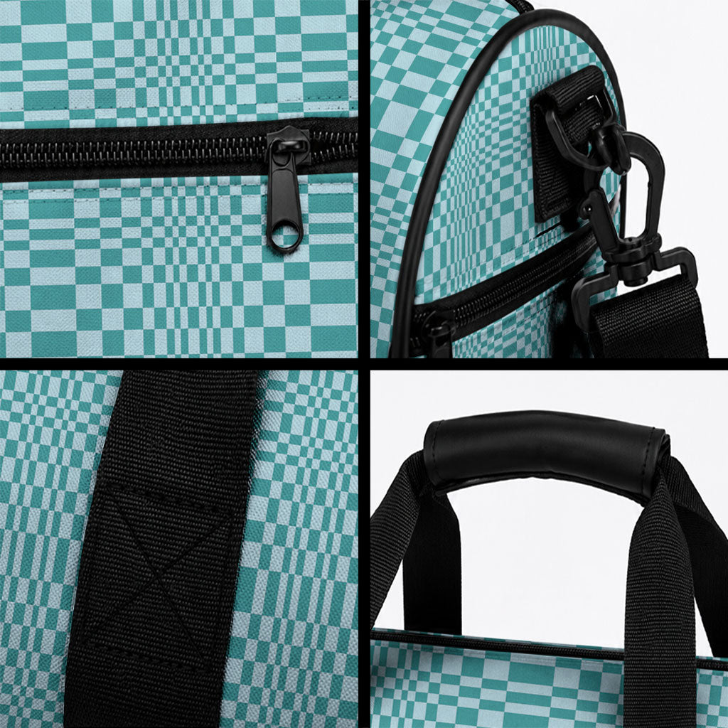 Cyan Filipino Binakol Motifs Duffle Bag Mabuhay Philippines Festival Kusikus Pattern