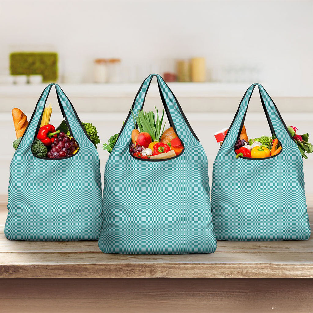 Cyan Filipino Binakol Motifs Grocery Bag Mabuhay Philippines Festival Kusikus Pattern