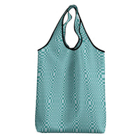 Cyan Filipino Binakol Motifs Grocery Bag Mabuhay Philippines Festival Kusikus Pattern
