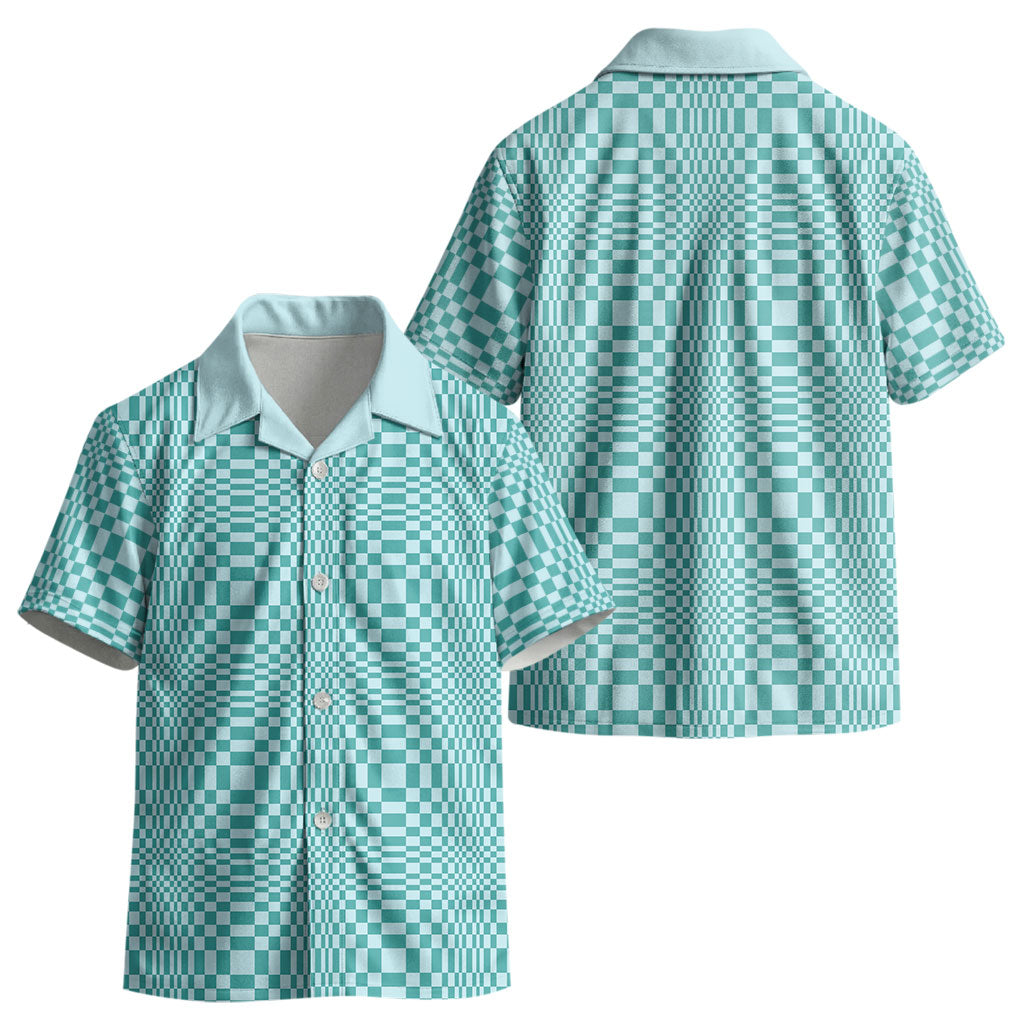 Cyan Filipino Binakol Motifs Kid Hawaiian Shirt Mabuhay Philippines Festival Kusikus Pattern