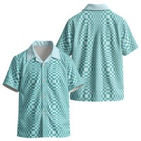 Cyan Filipino Binakol Motifs Kid Hawaiian Shirt Mabuhay Philippines Festival Kusikus Pattern