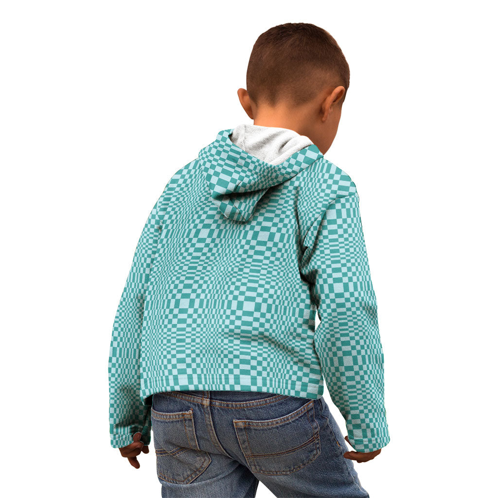 Cyan Filipino Binakol Motifs Kid Hoodie Mabuhay Philippines Festival Kusikus Pattern