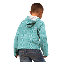 Cyan Filipino Binakol Motifs Kid Hoodie Mabuhay Philippines Festival Kusikus Pattern
