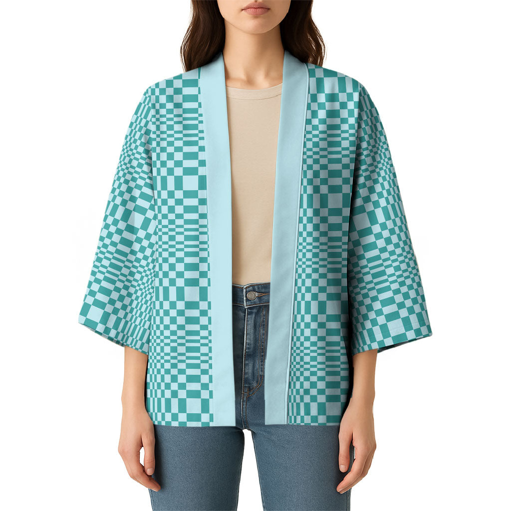Cyan Filipino Binakol Motifs Kimono Mabuhay Philippines Festival Kusikus Pattern