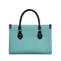 Cyan Filipino Binakol Motifs Leather Bag Mabuhay Philippines Festival Kusikus Pattern