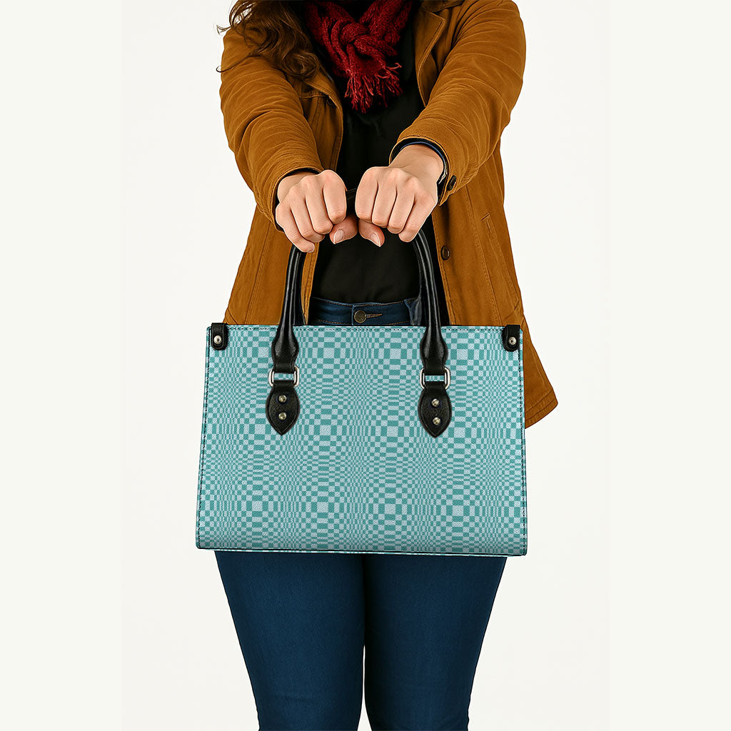 Cyan Filipino Binakol Motifs Leather Bag Mabuhay Philippines Festival Kusikus Pattern