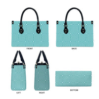 Cyan Filipino Binakol Motifs Leather Bag Mabuhay Philippines Festival Kusikus Pattern