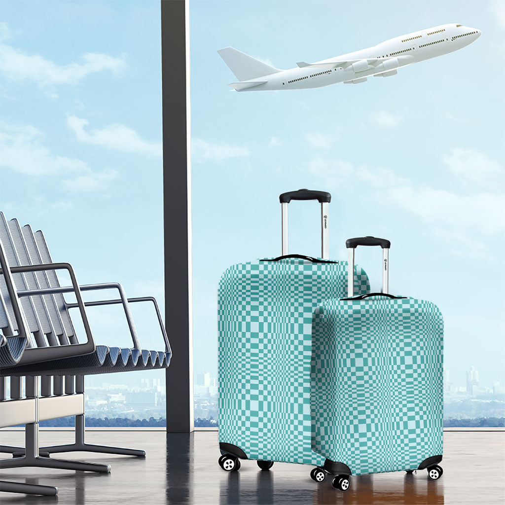 Cyan Filipino Binakol Motifs Luggage Cover Mabuhay Philippines Festival Kusikus Pattern