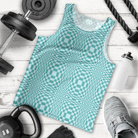 Cyan Filipino Binakol Motifs Men Tank Top Mabuhay Philippines Festival Kusikus Pattern