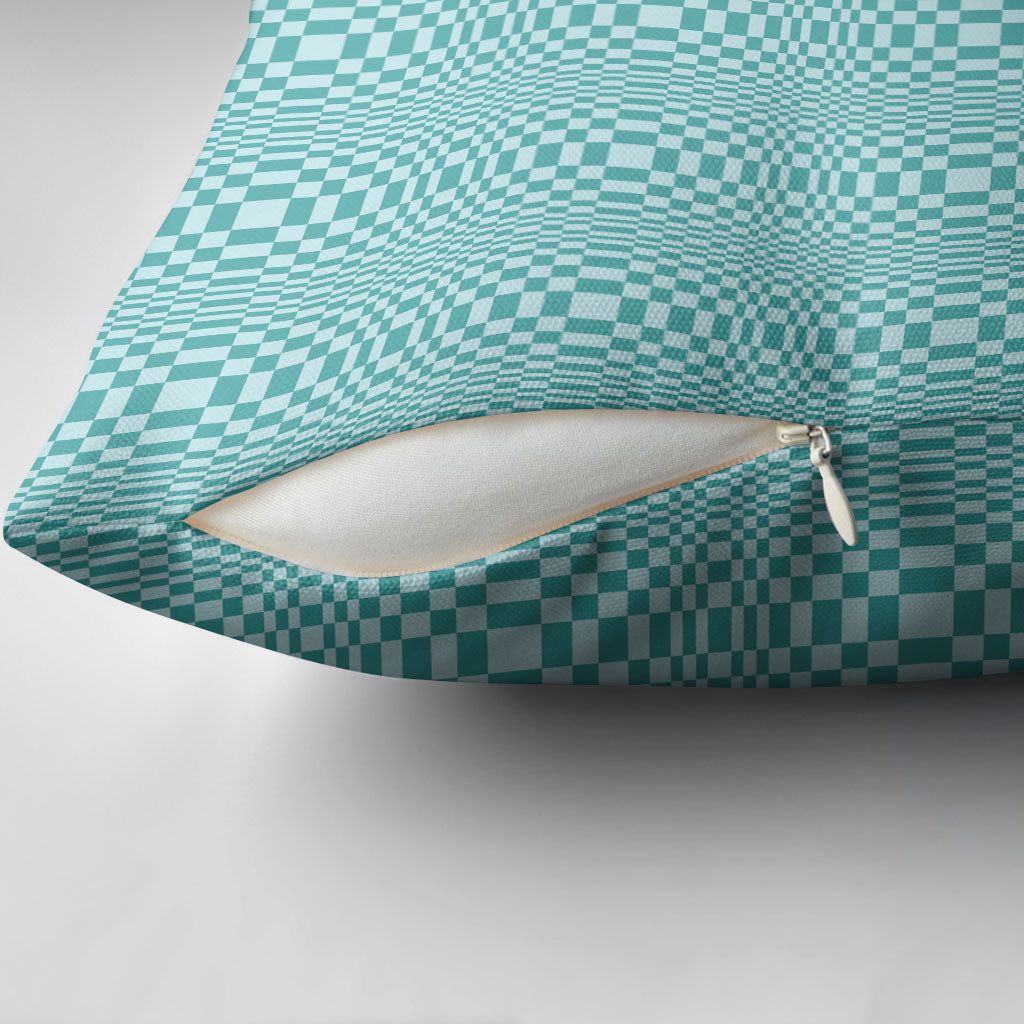 Cyan Filipino Binakol Motifs Pillow Cover Mabuhay Philippines Festival Kusikus Pattern