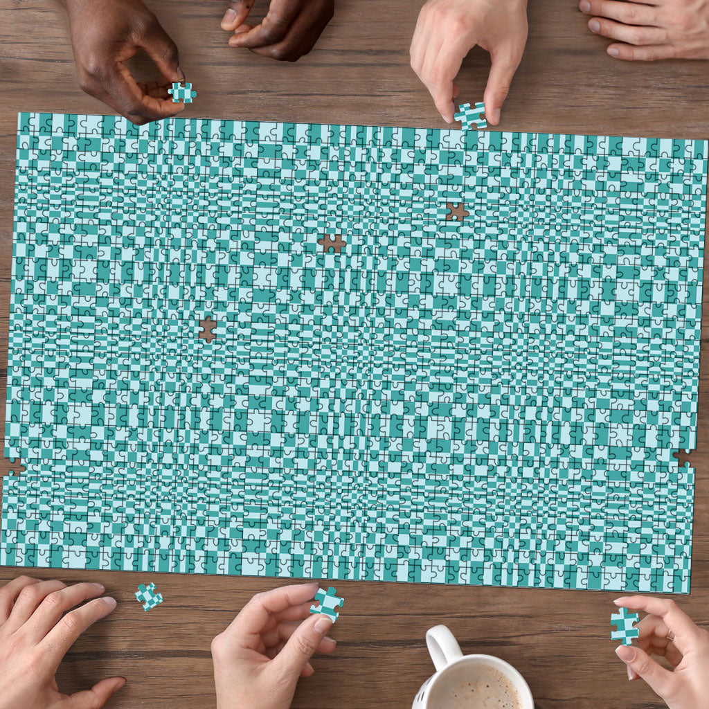 Cyan Filipino Binakol Motifs Puzzle Mabuhay Philippines Festival Kusikus Pattern