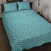 Cyan Filipino Binakol Motifs Quilt Bed Set Mabuhay Philippines Festival Kusikus Pattern