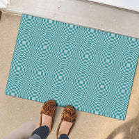Cyan Filipino Binakol Motifs Rubber Doormat Mabuhay Philippines Festival Kusikus Pattern