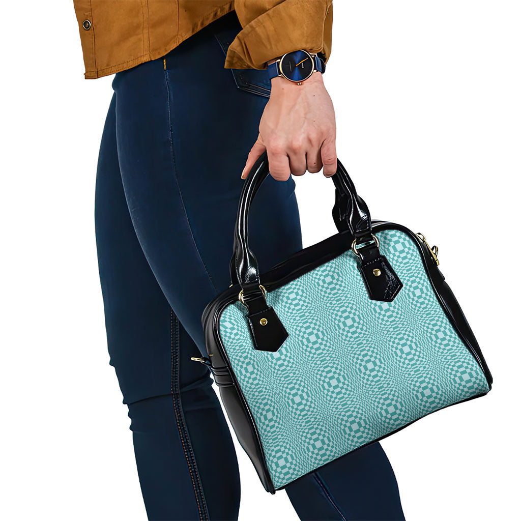 Cyan Filipino Binakol Motifs Shoulder Handbag Mabuhay Philippines Festival Kusikus Pattern