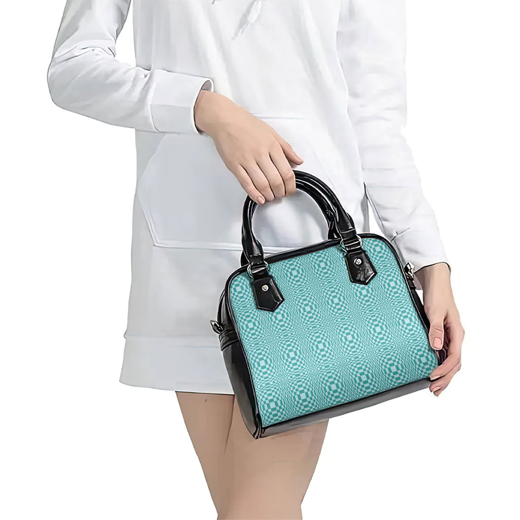 Cyan Filipino Binakol Motifs Shoulder Handbag Mabuhay Philippines Festival Kusikus Pattern
