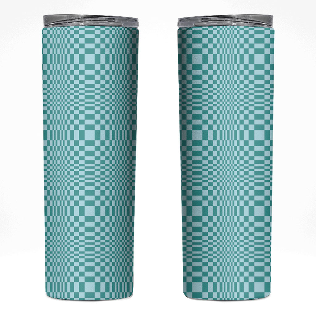 Cyan Filipino Binakol Motifs Skinny Tumbler Mabuhay Philippines Festival Kusikus Pattern