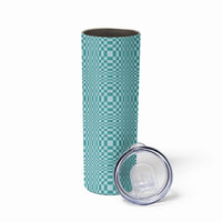 Cyan Filipino Binakol Motifs Skinny Tumbler Mabuhay Philippines Festival Kusikus Pattern