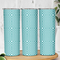 Cyan Filipino Binakol Motifs Skinny Tumbler Mabuhay Philippines Festival Kusikus Pattern