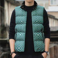 Cyan Filipino Binakol Motifs Sleeveless Puffer Jacket Mabuhay Philippines Festival Kusikus Pattern