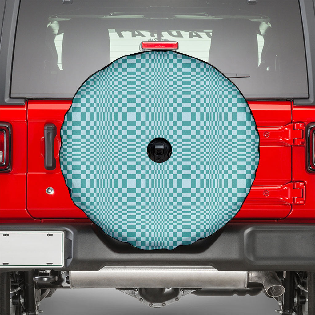 Cyan Filipino Binakol Motifs Spare Tire Cover Mabuhay Philippines Festival Kusikus Pattern