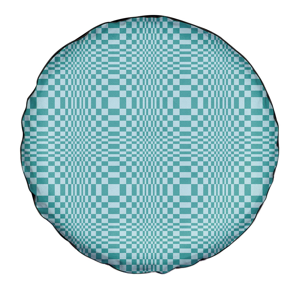 Cyan Filipino Binakol Motifs Spare Tire Cover Mabuhay Philippines Festival Kusikus Pattern