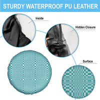 Cyan Filipino Binakol Motifs Spare Tire Cover Mabuhay Philippines Festival Kusikus Pattern