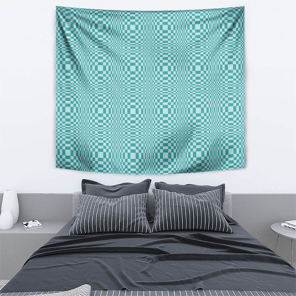 Cyan Filipino Binakol Motifs Tapestry Mabuhay Philippines Festival Kusikus Pattern
