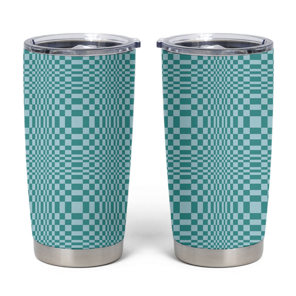Cyan Filipino Binakol Motifs Tumbler Cup Mabuhay Philippines Festival Kusikus Pattern
