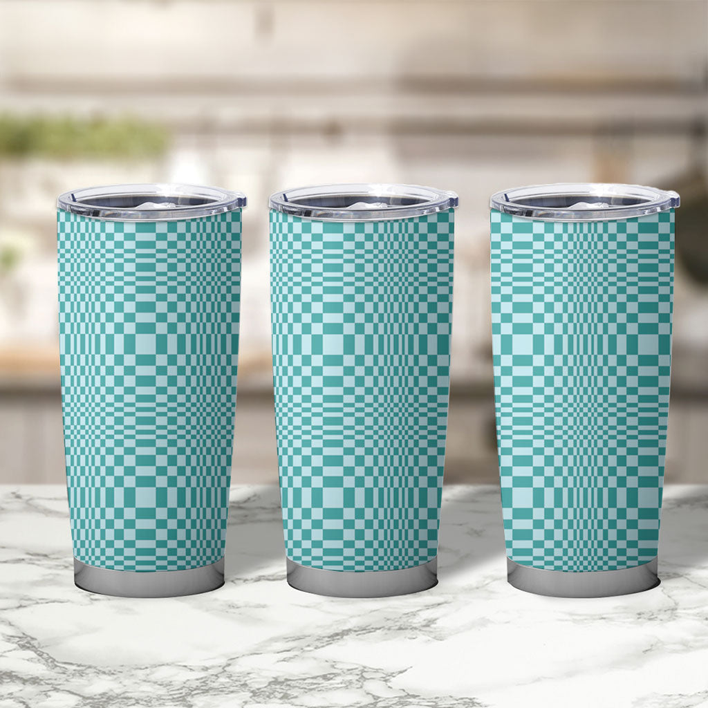 Cyan Filipino Binakol Motifs Tumbler Cup Mabuhay Philippines Festival Kusikus Pattern