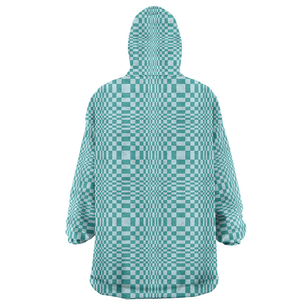 Cyan Filipino Binakol Motifs Wearable Blanket Hoodie Mabuhay Philippines Festival Kusikus Pattern
