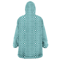 Cyan Filipino Binakol Motifs Wearable Blanket Hoodie Mabuhay Philippines Festival Kusikus Pattern