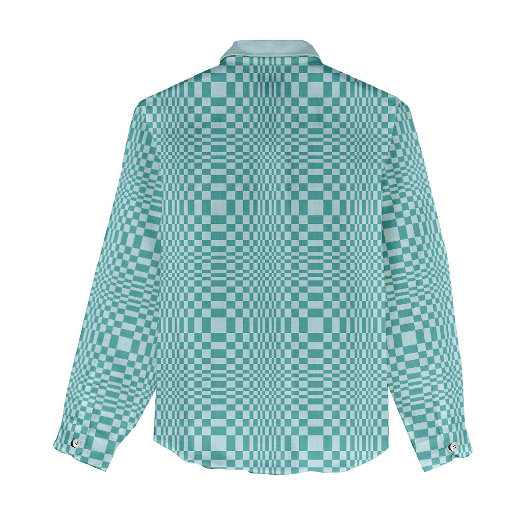 Cyan Filipino Binakol Motifs Women Casual Shirt Mabuhay Philippines Festival Kusikus Pattern