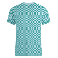 Cyan Filipino Binakol Motifs Women V-Neck T-Shirt Mabuhay Philippines Festival Kusikus Pattern