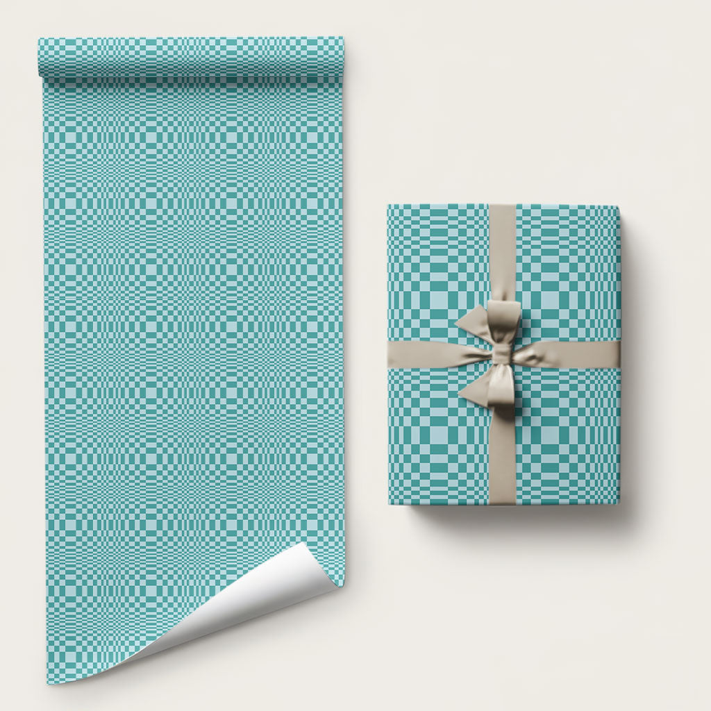 Cyan Filipino Binakol Motifs Wrapping Paper Mabuhay Philippines Festival Kusikus Pattern