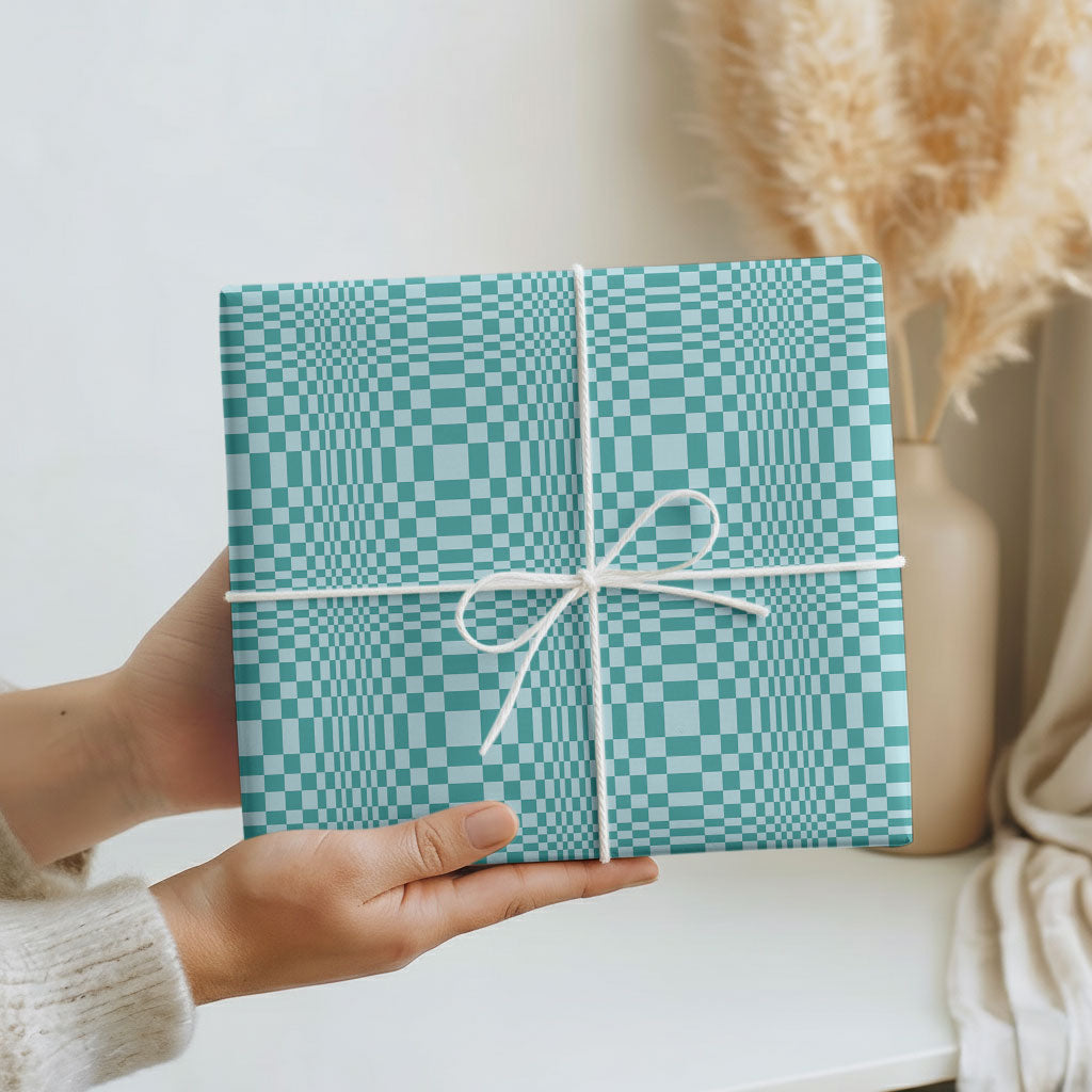 Cyan Filipino Binakol Motifs Wrapping Paper Mabuhay Philippines Festival Kusikus Pattern