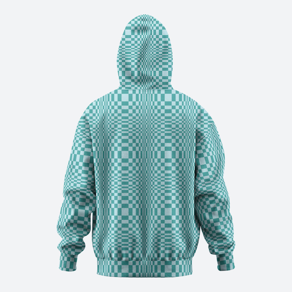 Cyan Filipino Binakol Motifs Zip Hoodie Mabuhay Philippines Festival Kusikus Pattern