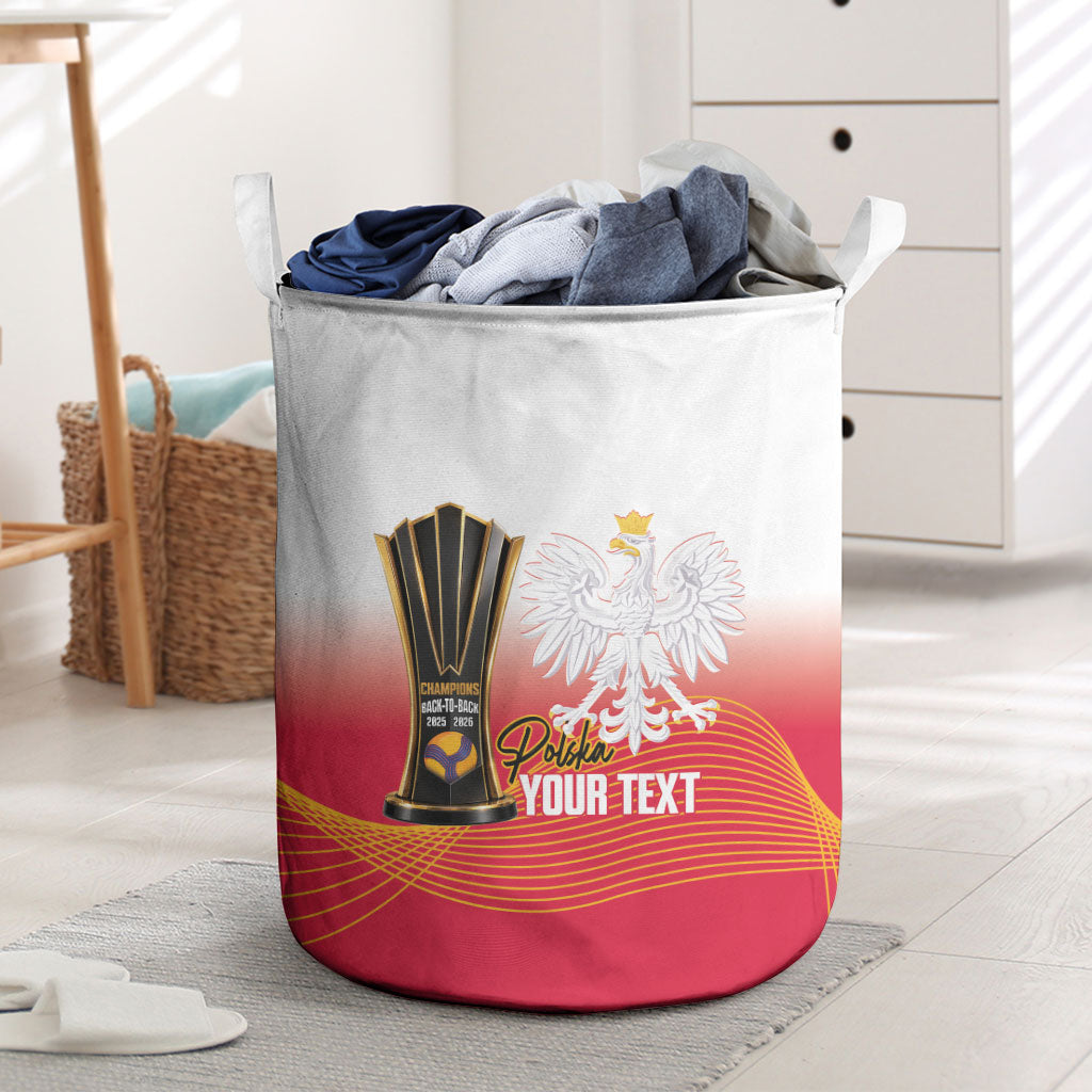Personalised Poland Volleyball 2026 Laundry Basket Polska Back To Back Champions