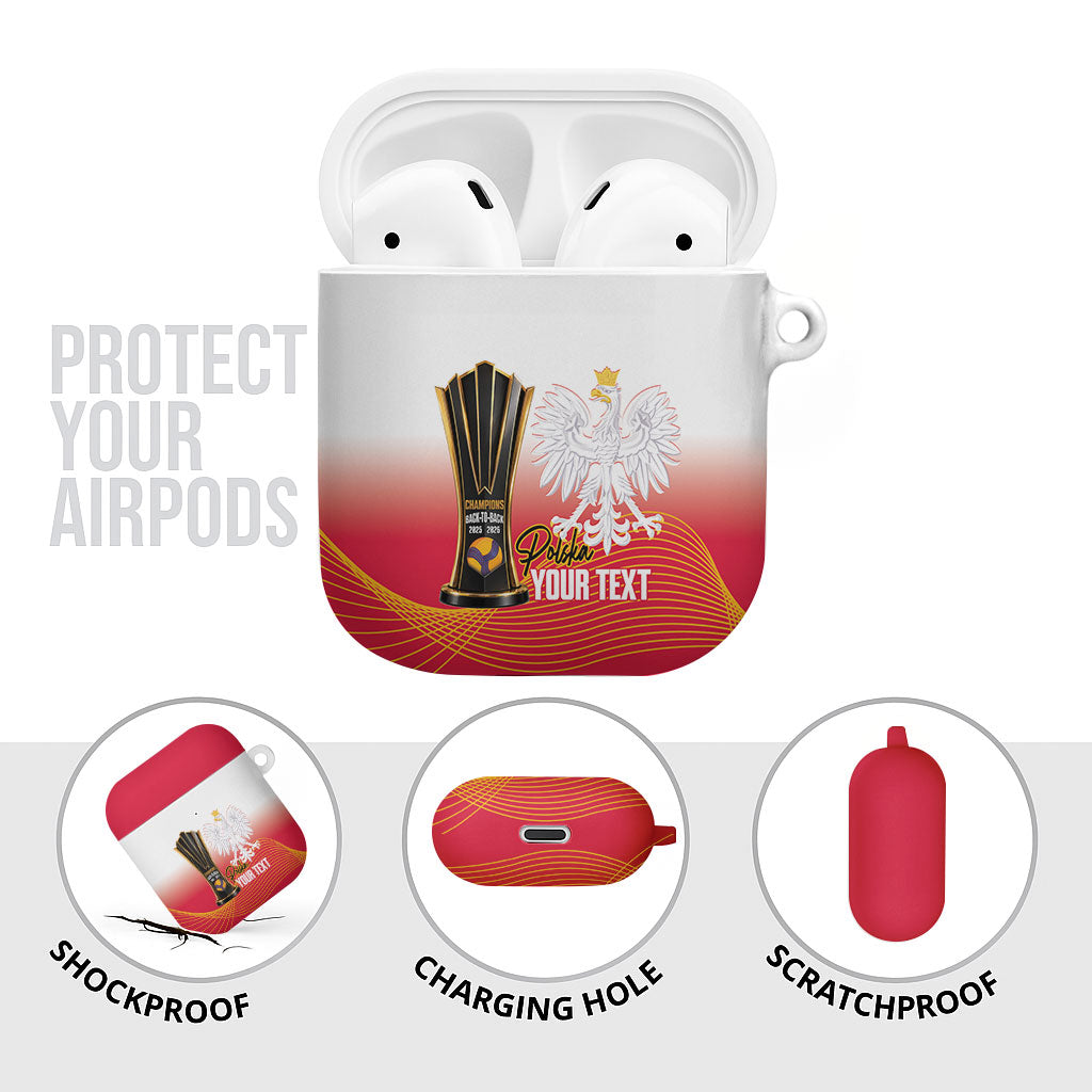 Personalised Poland Volleyball 2026 AirPods Case Polska Back To Back Champions