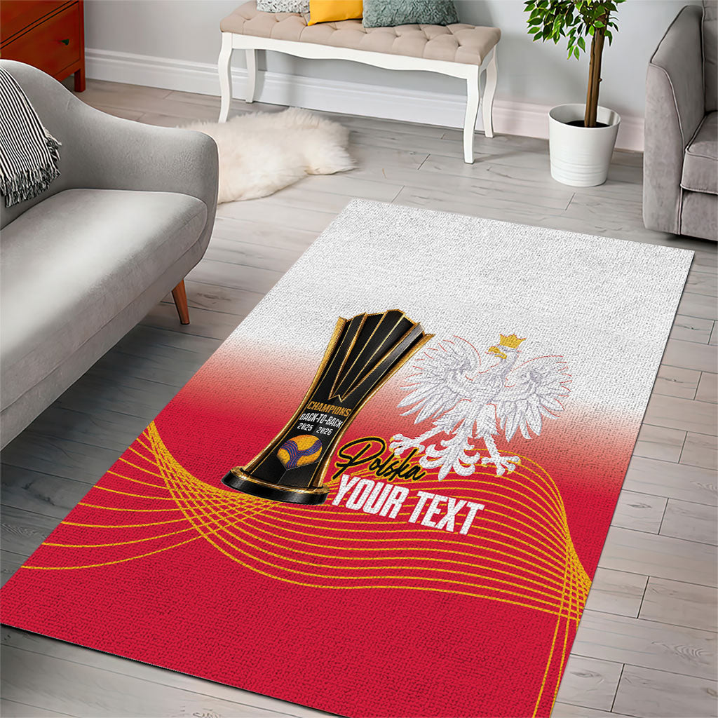 Personalised Poland Volleyball 2026 Area Rug Polska Back To Back Champions