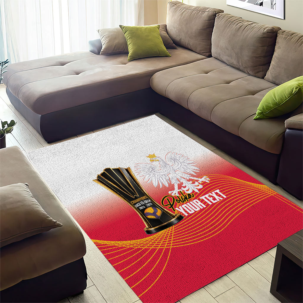 Personalised Poland Volleyball 2026 Area Rug Polska Back To Back Champions