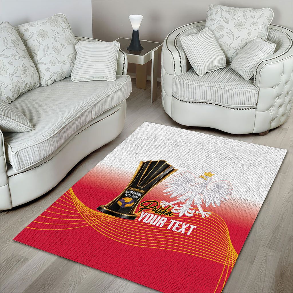 Personalised Poland Volleyball 2026 Area Rug Polska Back To Back Champions