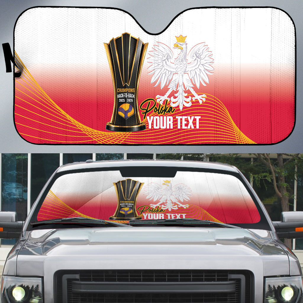 Personalised Poland Volleyball 2026 Auto Sun Shade Polska Back To Back Champions