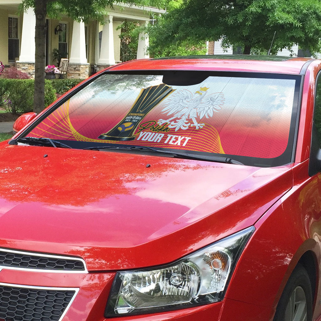 Personalised Poland Volleyball 2026 Auto Sun Shade Polska Back To Back Champions