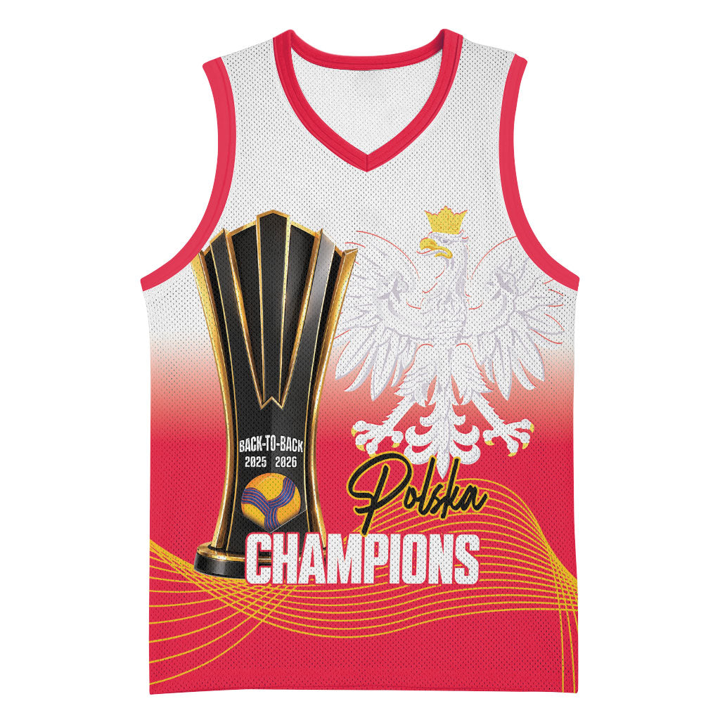 Personalised Poland Volleyball 2026 Basketball Jersey Polska Back To Back Champions
